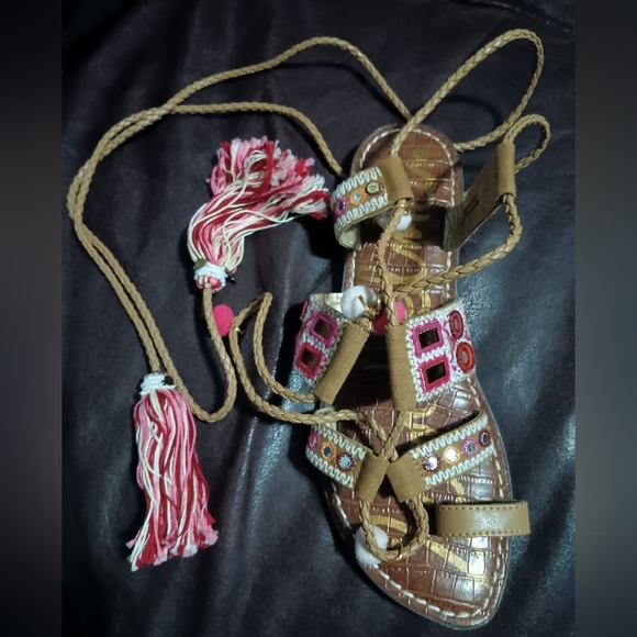 Sam Edelman Gretchen Boho Gladiator style flat festivals sandals shoes size 8.5 - Picture 9 of 13